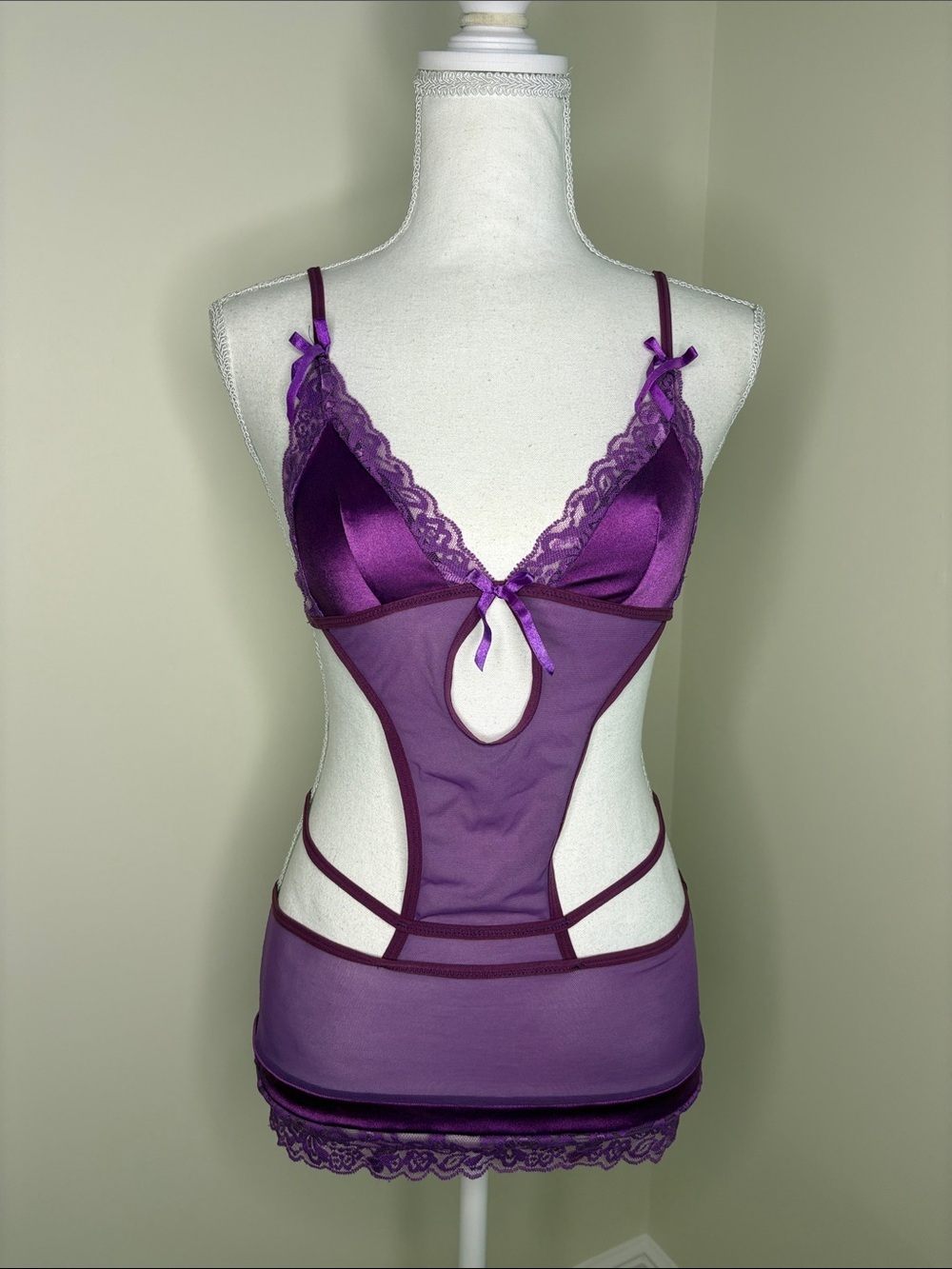 ICollection Nylon Purple Lace & Nylon Lingerie. One Size